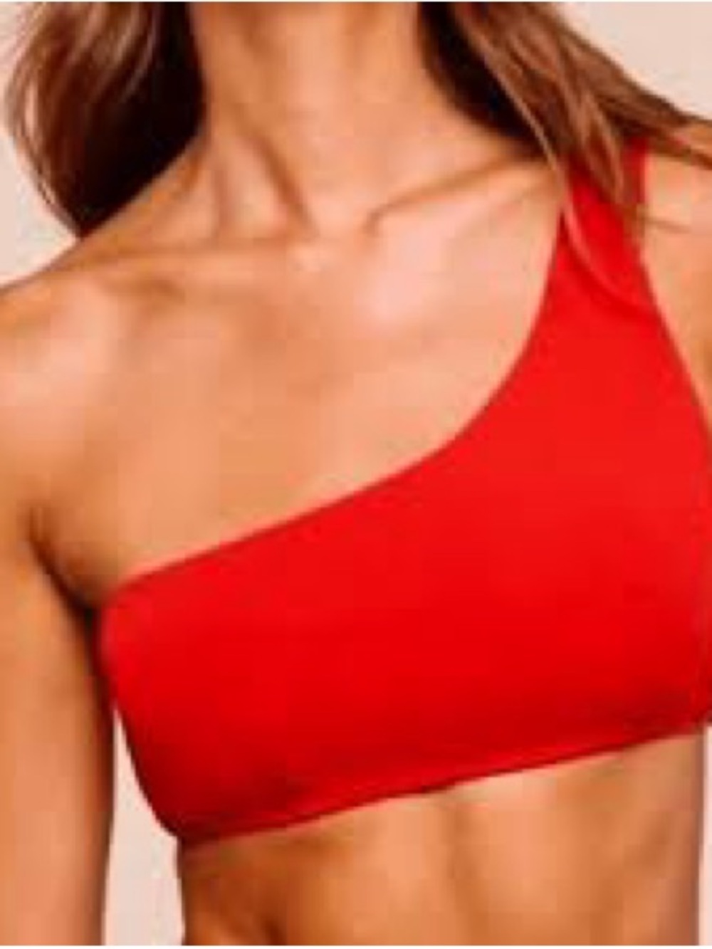 Andie One-Shoulder Bandeau in Bright Red